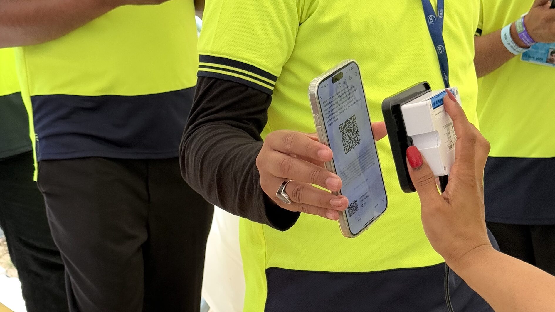 Access93 Cube fast lane scanners system scanning day passes at BST Hyde Park 2025.