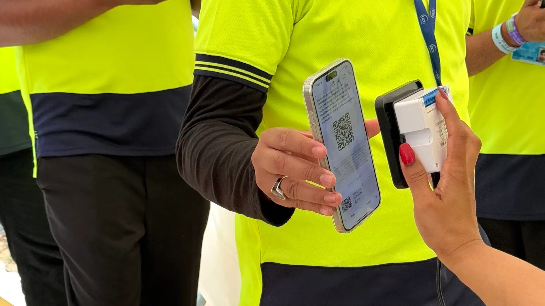 Access93 Cube fast lane scanners system scanning day passes at BST Hyde Park 2025.